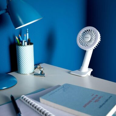 Ventilator portabil Equation Crab, LED, USB, 5 W, alb