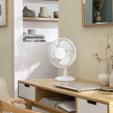 Ventilator de birou Equation Moe 4, 22 W, 23 cm, alb