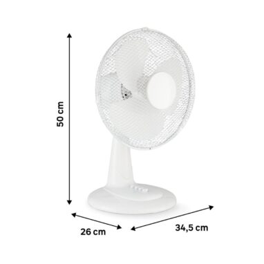 Ventilator birou Equation Moe 4, 40 W, Ø 30 cm, 3 viteze, Alb