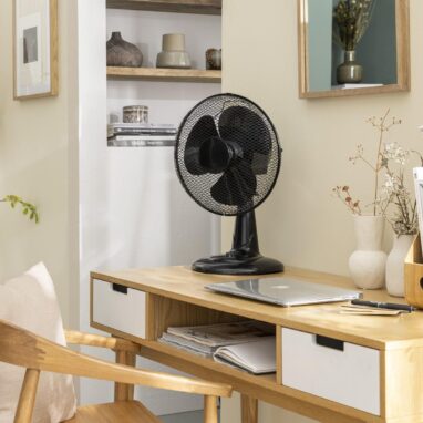 Ventilator de birou Equation Moe 4, 40 W, Ø 30 cm, Negru