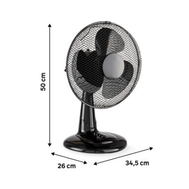 Ventilator de birou Equation Moe 4, 40 W, Ø 30 cm, Negru