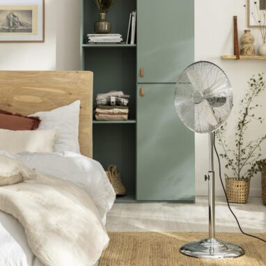 Ventilator cu picior Equation Cooma 4, 50 W, 40 cm, Argintiu