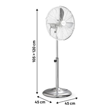 Ventilator cu picior Equation Cooma 4, 50 W, 40 cm, Argintiu