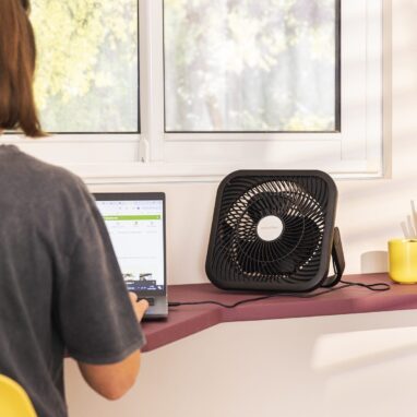 Ventilator portabil Equation USB, 9 W, 3 viteze, negru