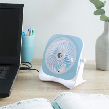 Ventilator mini birou Equation, 3 W, USB, Portabil, Bleu