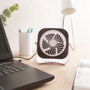 Ventilator mini birou Equation, 3 W, 2 viteze, USB, Negru