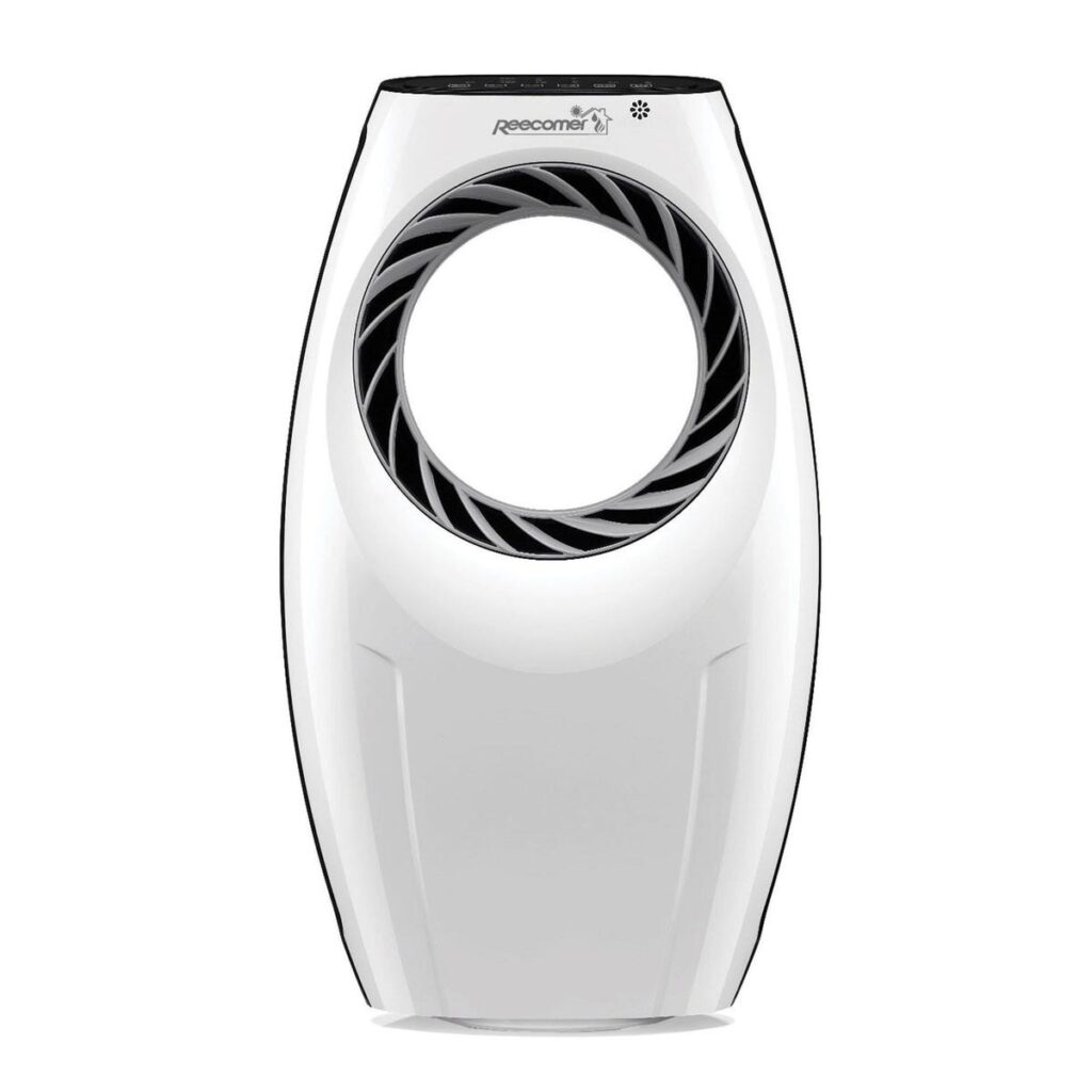 Ventilator fara elice Reecomer, 80 W, Wi-Fi, H 55.5 cm
