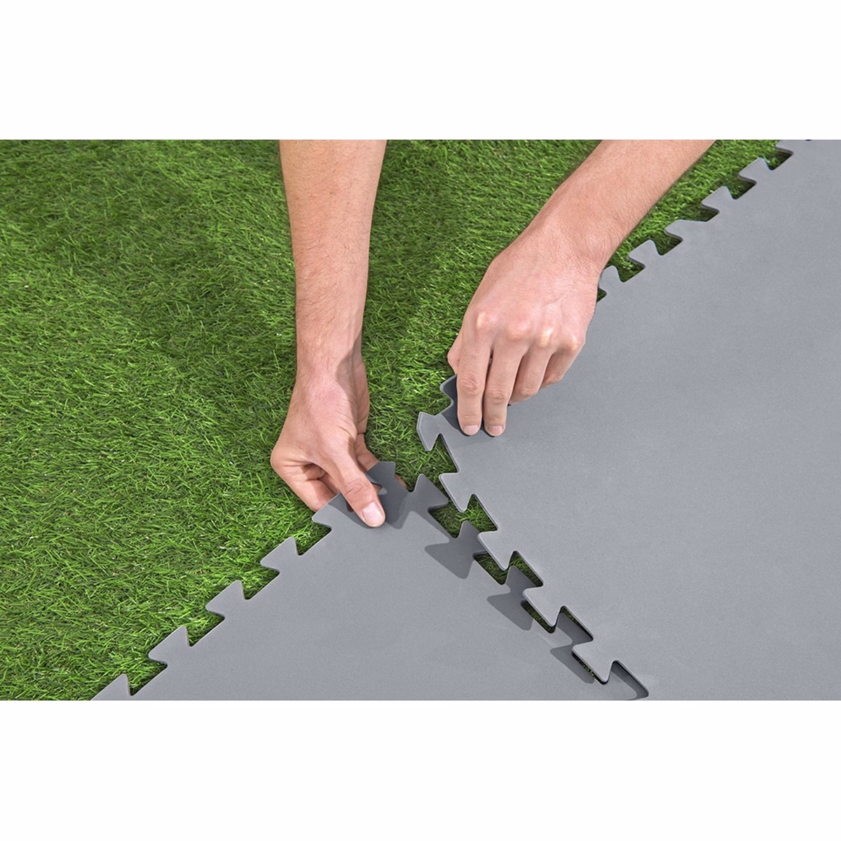 Covoraș Protecție Sol Bestway, 78 x 78 cm, Set 9 Bucăți, Gri