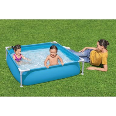 Piscina Copii Bestway cu Cadru Metalic, 122x122x30 cm, 365 L