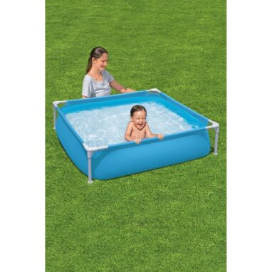 Piscina Copii Bestway cu Cadru Metalic, 122x122x30 cm, 365 L