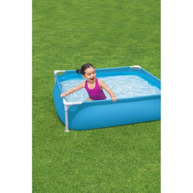 Piscina Copii Bestway cu Cadru Metalic, 122x122x30 cm, 365 L