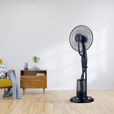 Ventilator cu pulverizare Kingfisher, 75 W, 3 Viteze, Negru
