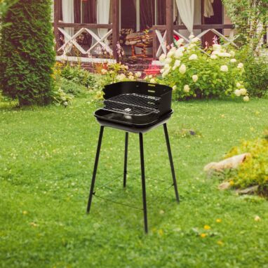 Grătar pe cărbune din oțel, 34 cm, Negru - imagine 10