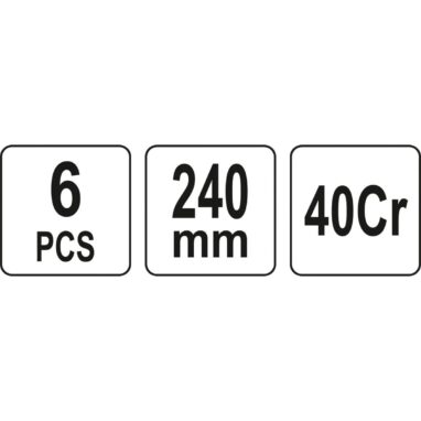 Set 6 Cârlige Extras Garnituri Yato, 240 mm, Crom-Vanadiu
